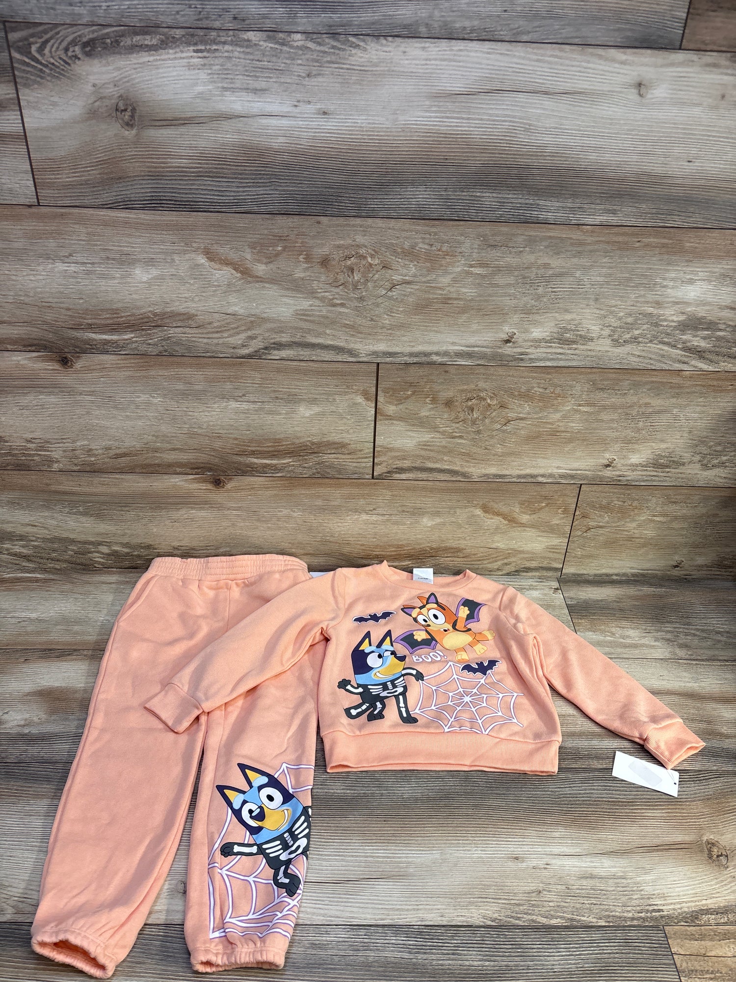 NEW Bluey 2pc Halloween Sweatshirt & Joggers Set Orange sz 4T