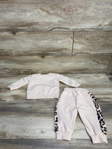 2pc Leopard Print Mama's Mini Sweatshirt Oatmeal sz 6-9m
