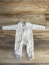 Honest Baby Leaf Print Sleeper White sz Preemie