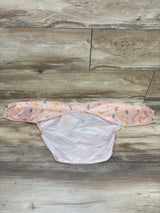Tiny Twinkle Mess Proof/Waterproof Long Sleeve Bib Animal Print Pink sz 6-24m