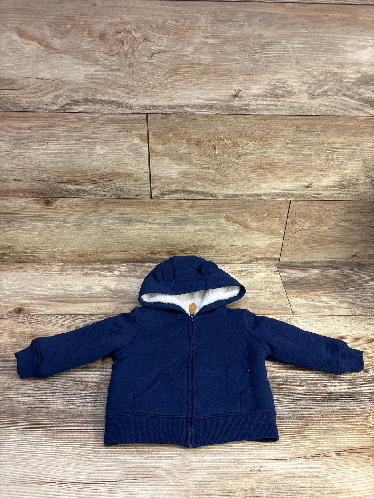 Simple Joys Quilted Sherpa Lined Jacket Blue sz 6-9m