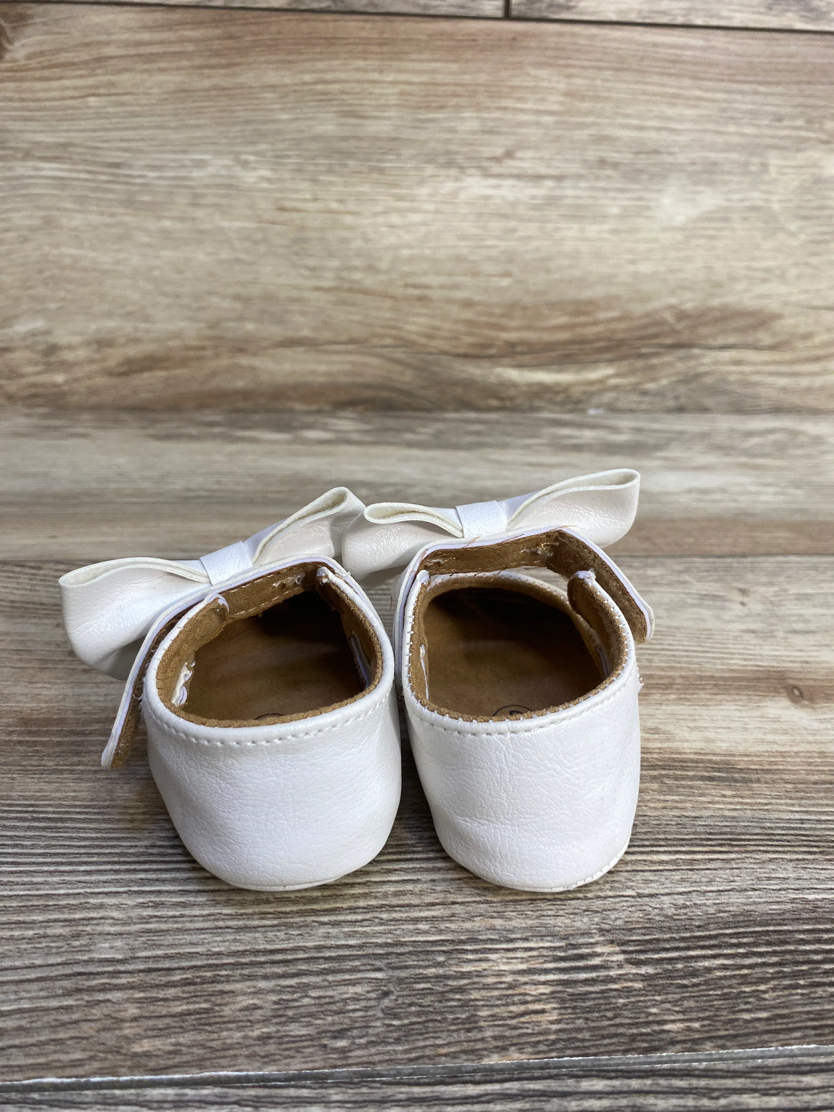 myggpp Mary Jane Flats with Bow White sz 0-6m