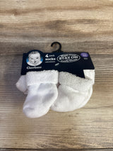 NEW Gerber 4pk Wiggle Proof Socks White sz Newborn