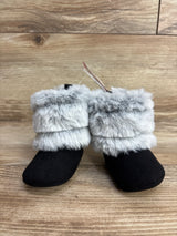 NEW First Steps by Stepping Stones Faux Fur Boots Black sz 2c