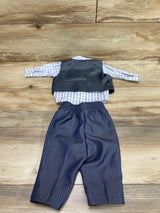 Andrew Fezza 3pc Button Up Set White/Grey sz 3-6m