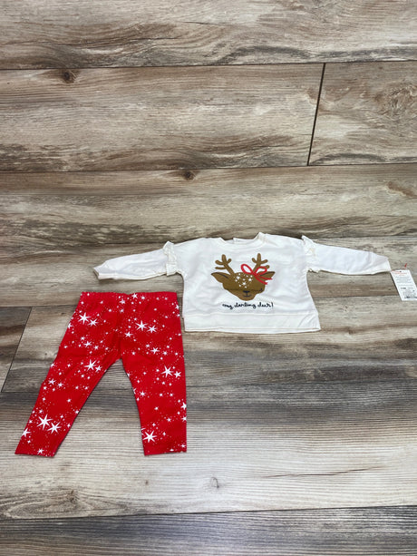 NEW Cat & Jack 2pc My Darling Deer Sweatshirt Set Ivory sz 3-6m - Me n Mommy To Be