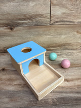 Montessori Ball Drop Wooden Toy + Two Balls