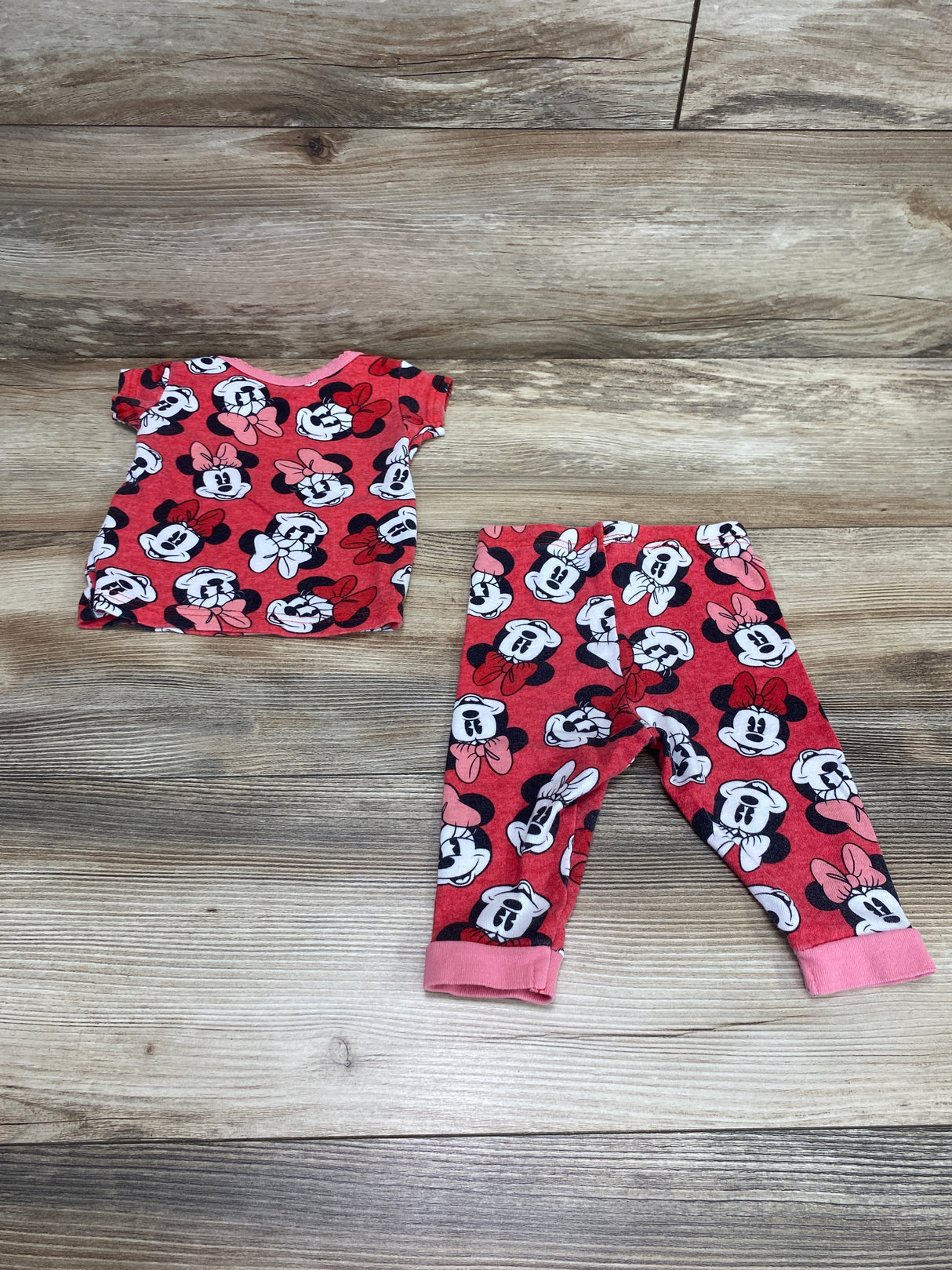 Disney Junior 2pc Minnie Mouse Pajama Set Red sz 9m