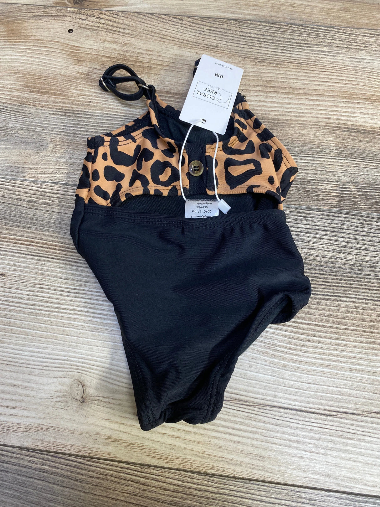NEW Coral Reef The Mini Sailor Leopard Print 1pc Swimsuit sz Newborn