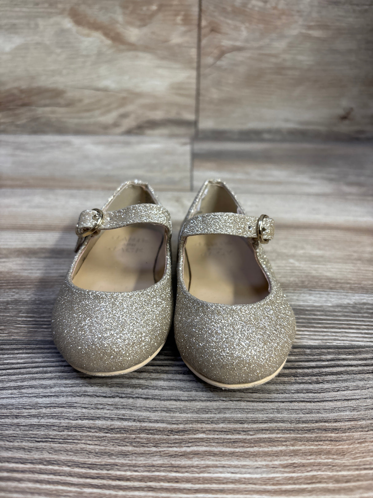 Janie & Jack Mary Jane Glitter Flats Gold sz 4c