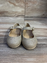 Janie & Jack Mary Jane Glitter Flats Gold sz 4c
