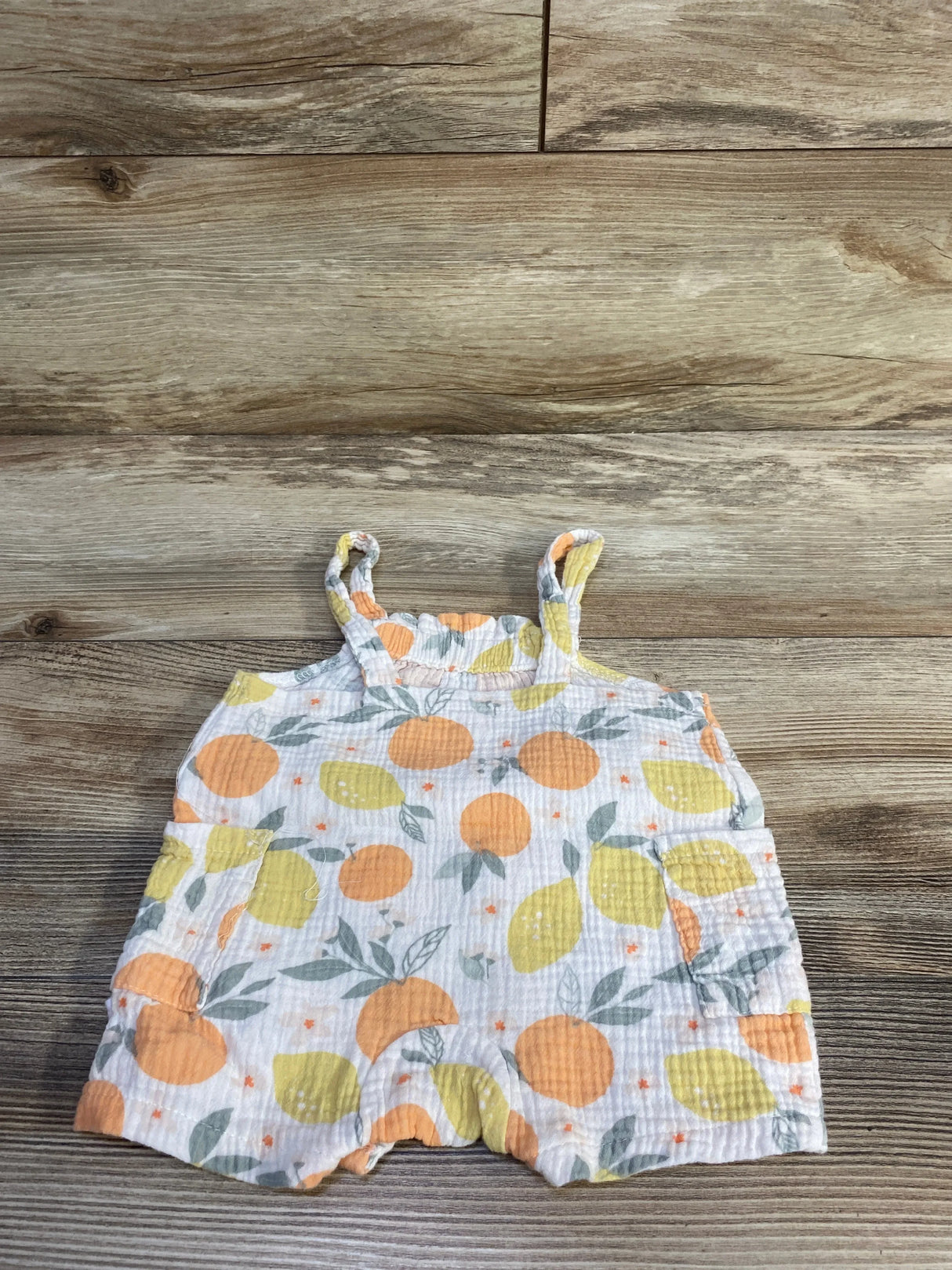 Fruit Print Gauze Shortie Romper White sz 0-3m
