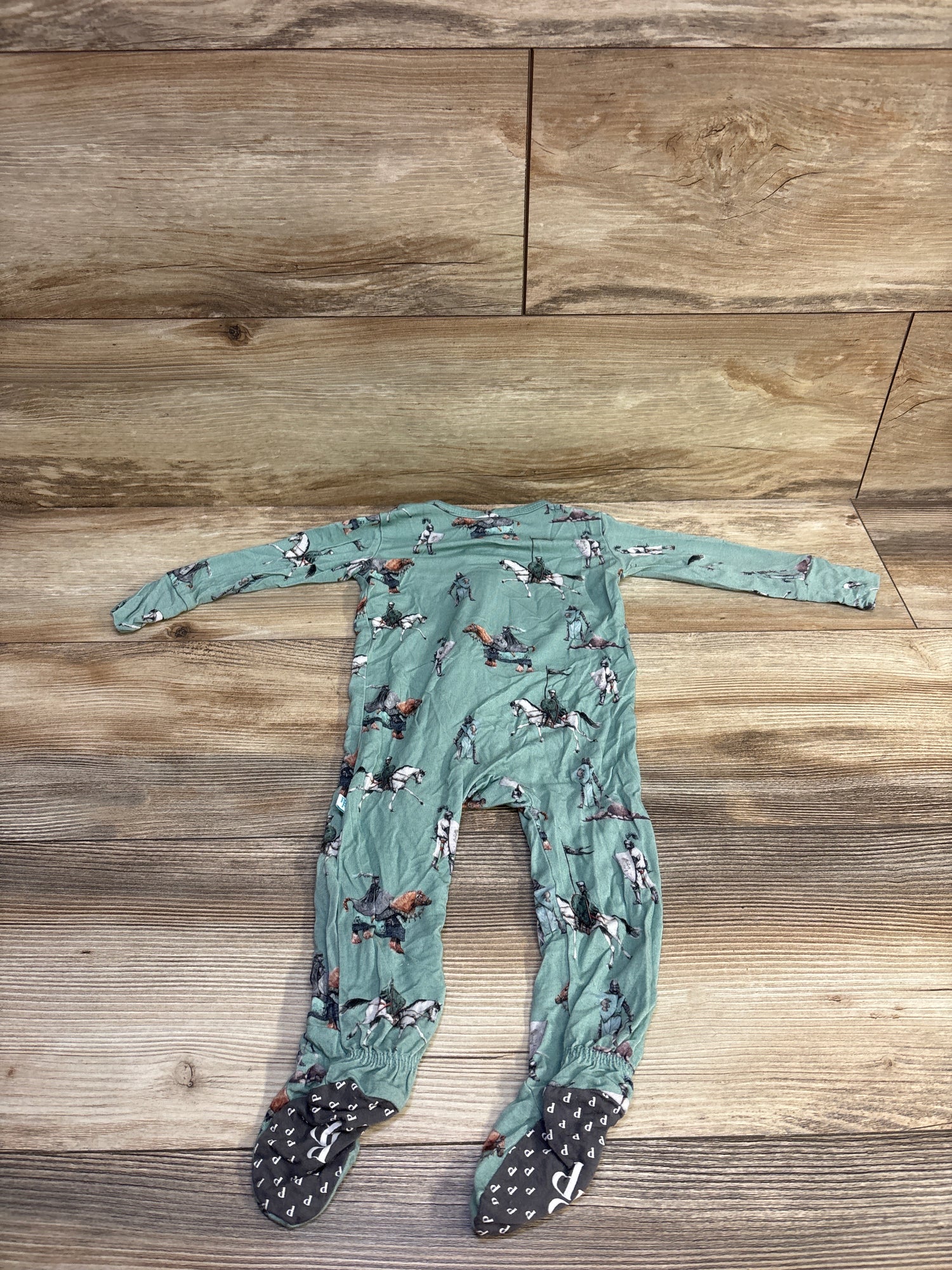 Posh P. Bamboo Wallace Knights Footie Sleeper Green sz 6-9m