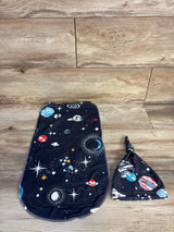 Osvbs 2pc Galaxy Swaddle & Hat Set Navy sz 0-6m