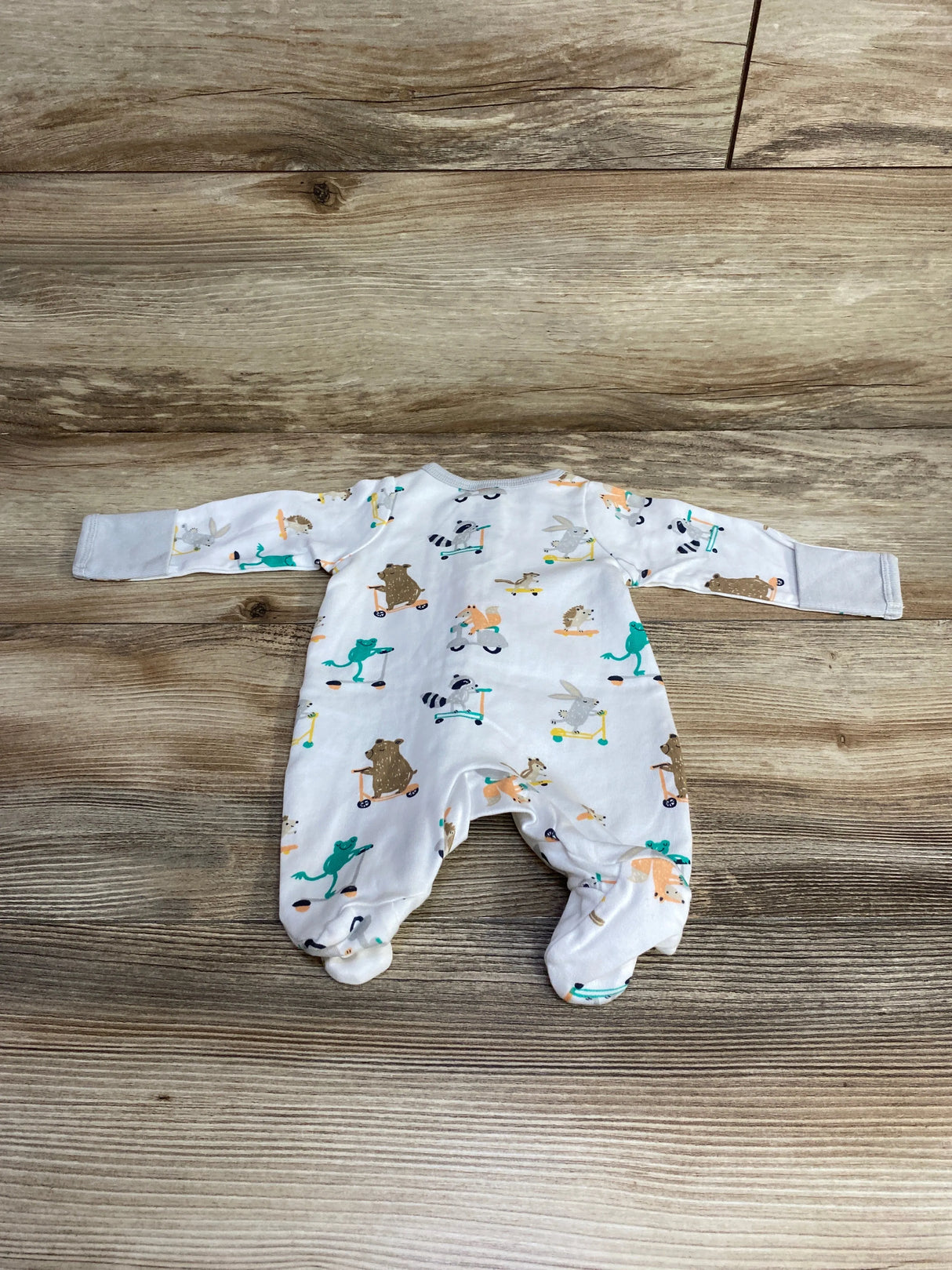 Wonder Nation Animal Print Sleeper White sz Preemie