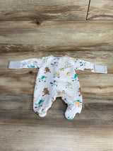 Wonder Nation Animal Print Sleeper White sz Preemie
