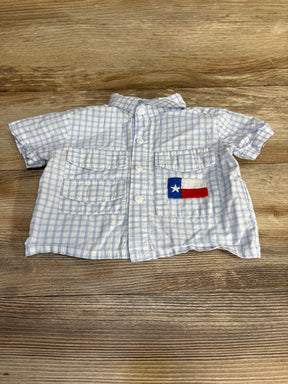 Books & Bows Button Up Shirt Blue sz 12m - Me n Mommy To Be