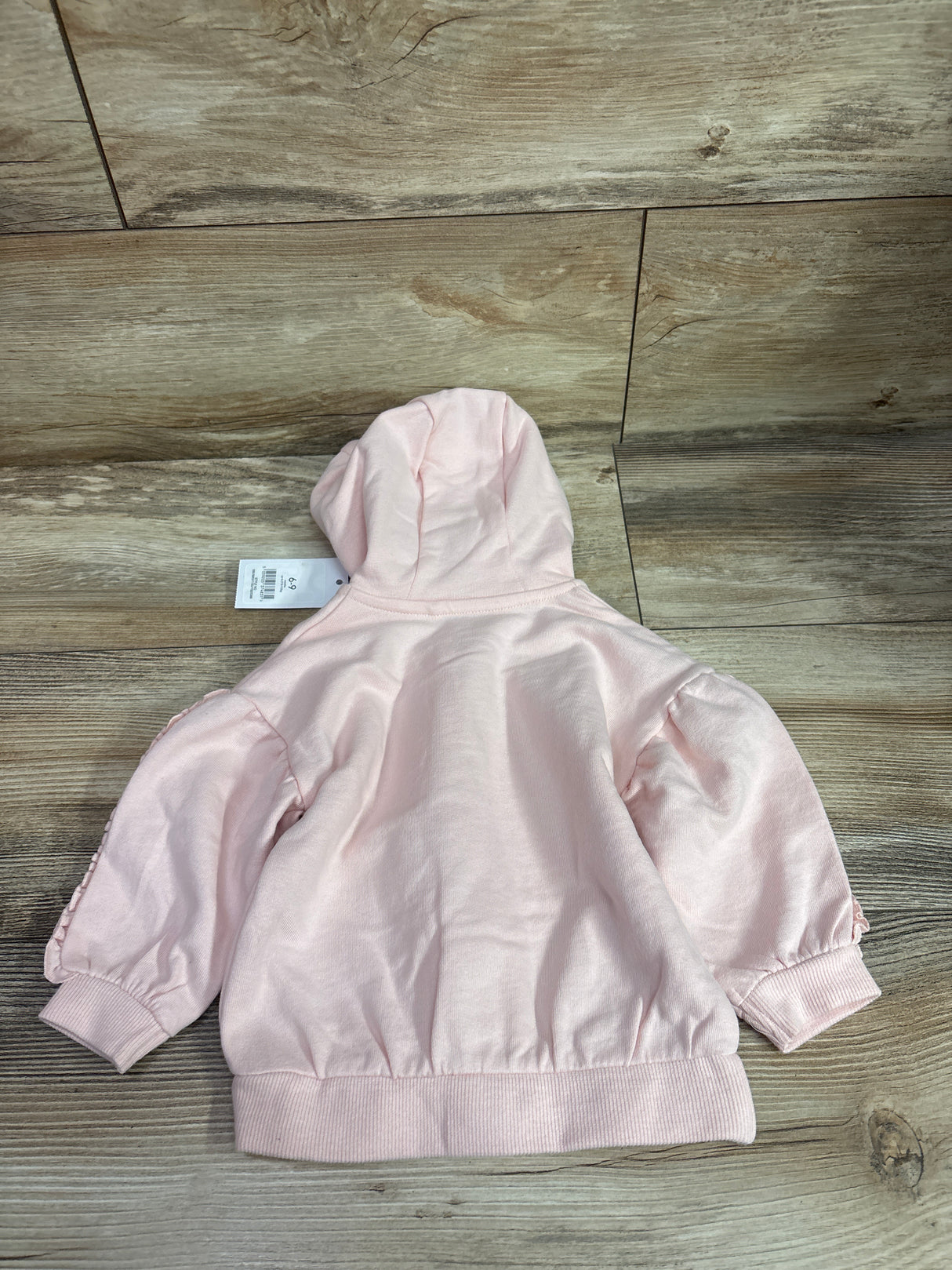 NEW George. Ruffle Sleeve Zip-Up Sweatshirt Pink sz 6-9m