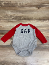 Baby Gap Long Sleeve Raglan Bodysuit Red sz 12-18m