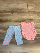 Tahari Baby 2pc Bodysuit & Pants Set Pink sz 3/6m