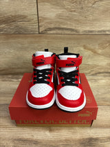 NEW Puma Rebound V6 Easy On Mid Top 'Black-Red' Sneakers sz 8c