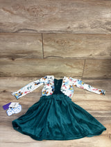NEW Bluey 2pc Christmas Shirt & Velvet Skirtall Set White sz 2T