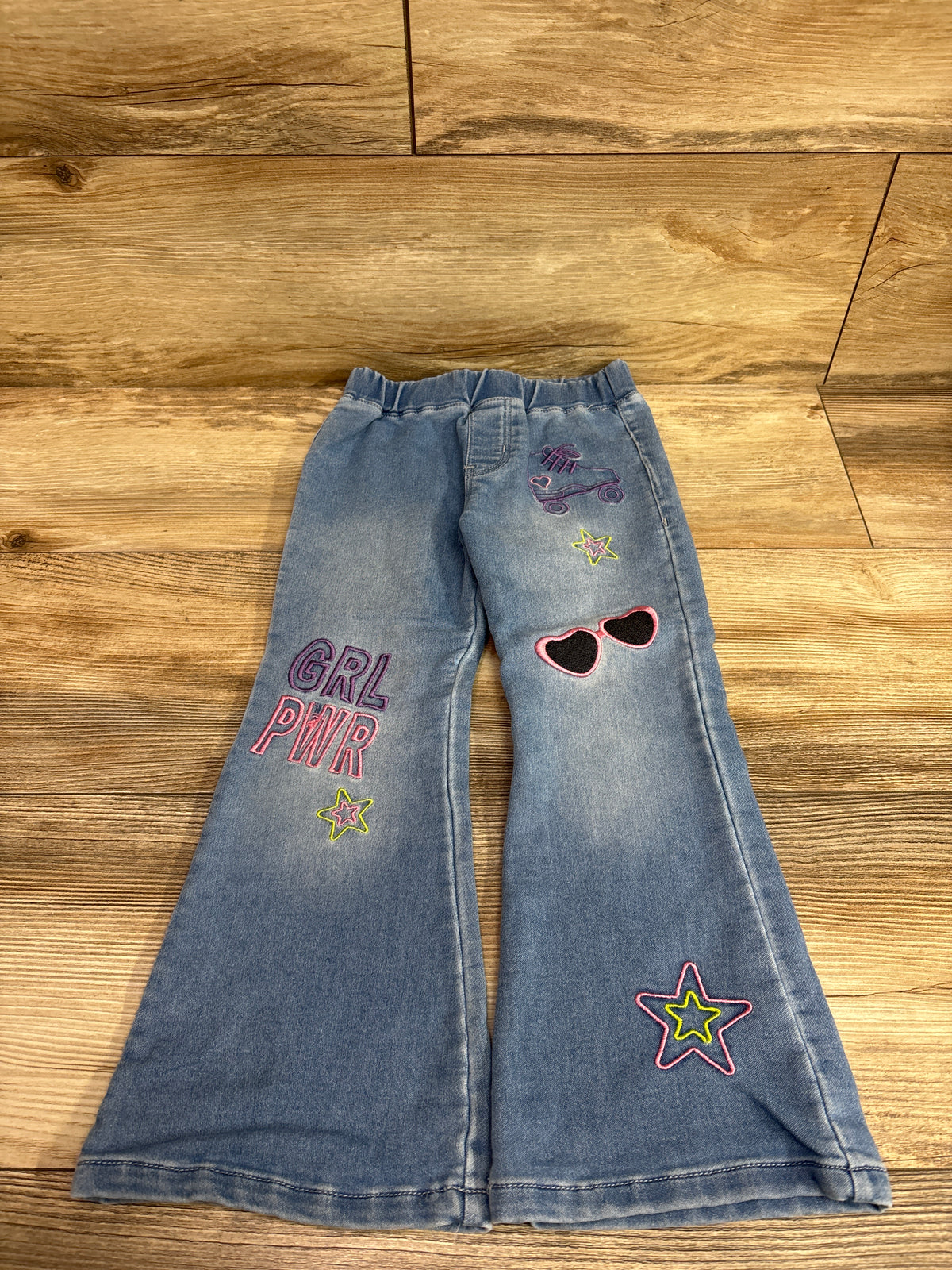 Flapdoodles Embroidered Flare Jeggings Blue sz 4T