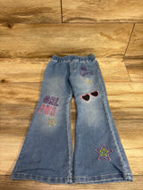 Flapdoodles Embroidered Flare Jeggings Blue sz 4T