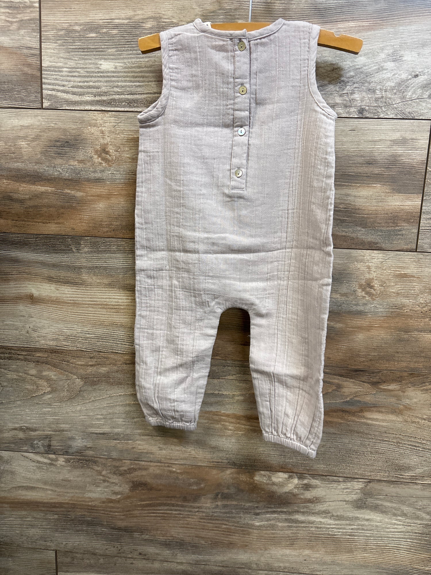 NEW La Petit Lapin Muslin Cotton Sleeveless Jumpsuit in Pewter sz 18m