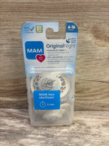 NEW MAM Original Night 2pk Pacifiers, Glow-in-the-Dark Cream 6-16m