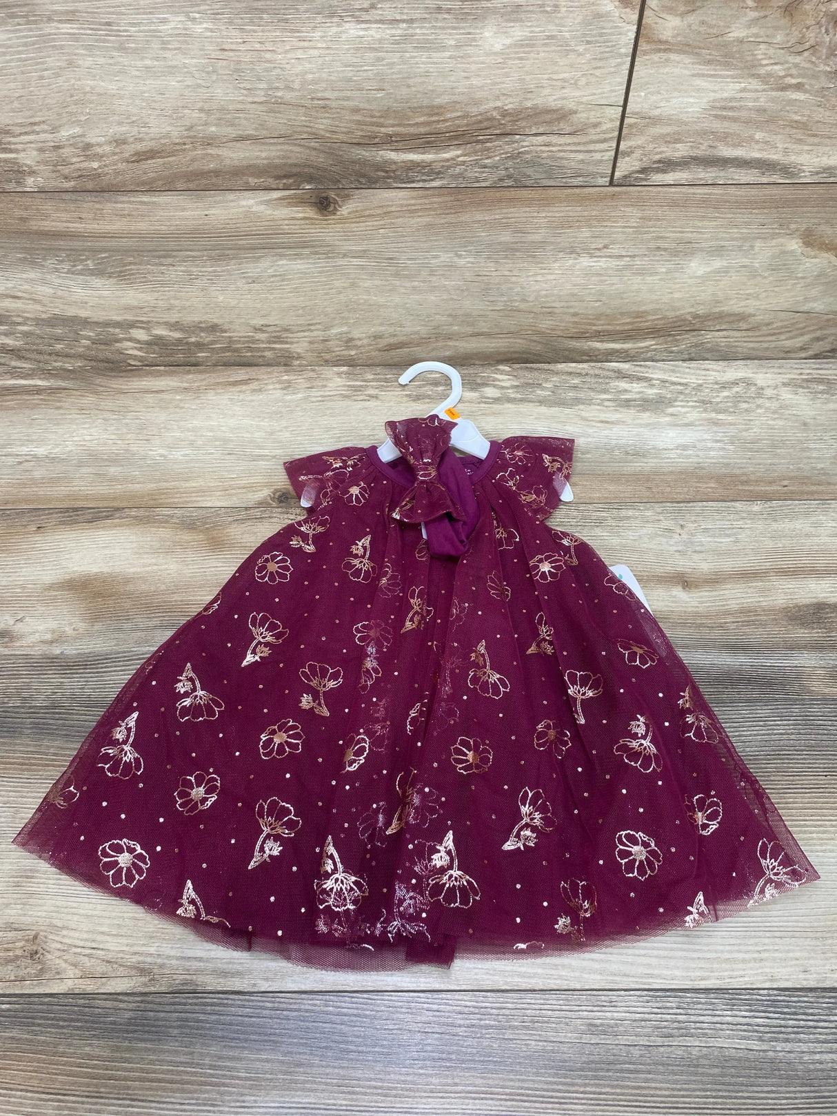 NEW Baby Starters Tulle Bodysuit Dress & Headband Purple sz 12m