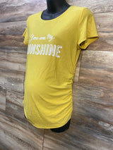 Time and Tru Maternity You Are My Sunshine Ruched Shirt Yellow sz Small