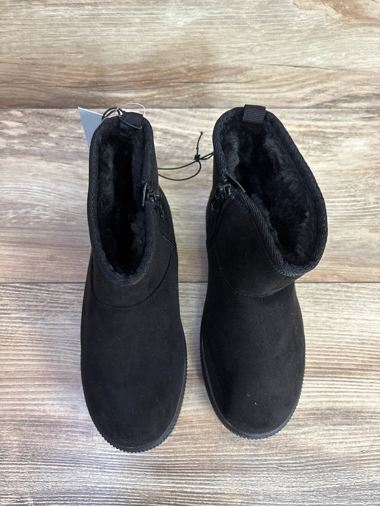 NEW Cat & Jack Arlo Faux Fur Lined Booties Black sz 12c