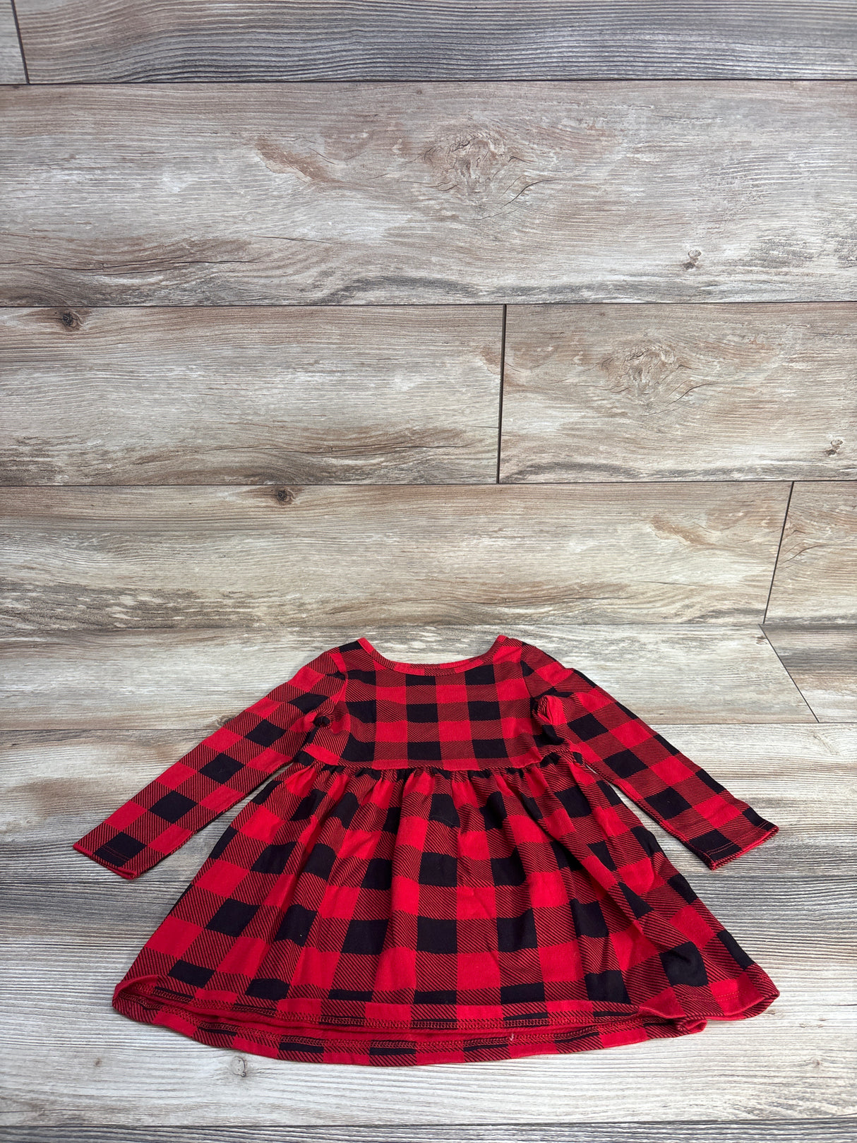 Cat & Jack Buffalo Plaid Dress Red sz 3T