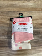 NEW Huggies 2pk Super Soft Pants Pink sz 9m