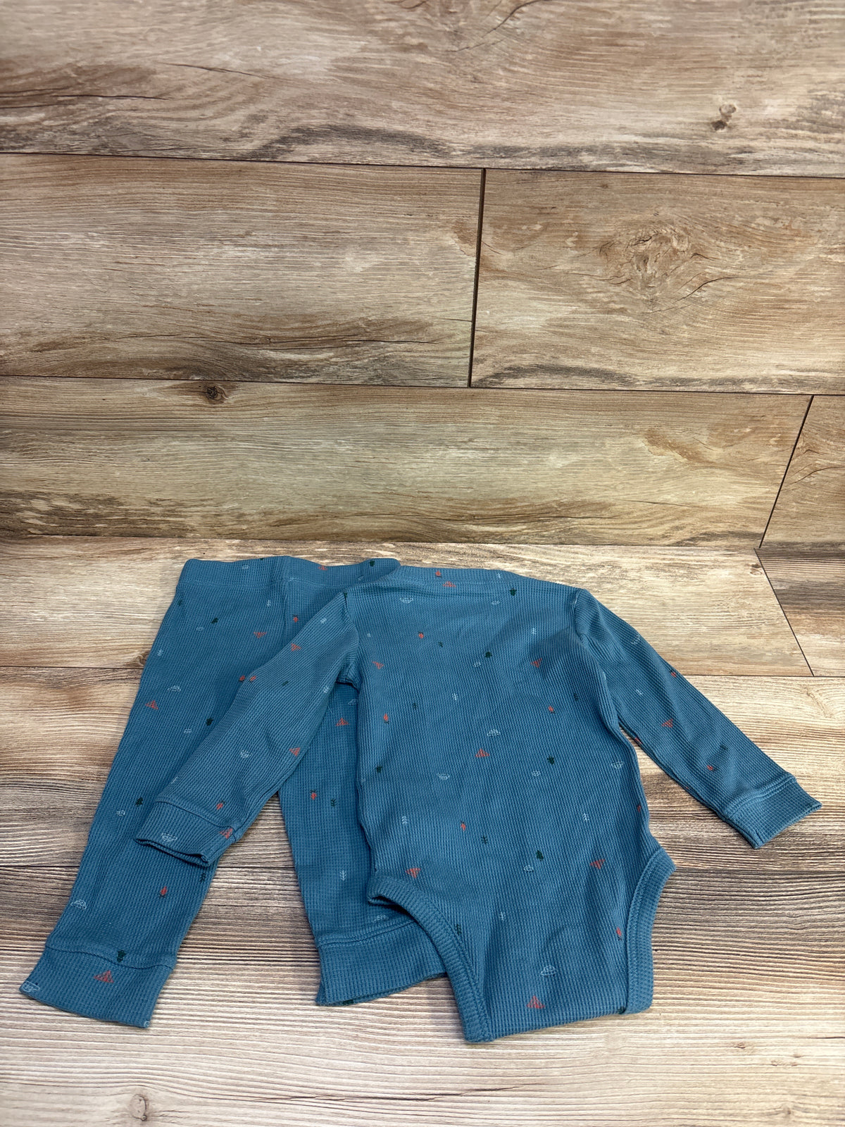 Carter's 2pc Waffle Knit Bodysuit & Pants Set Blue sz 18m