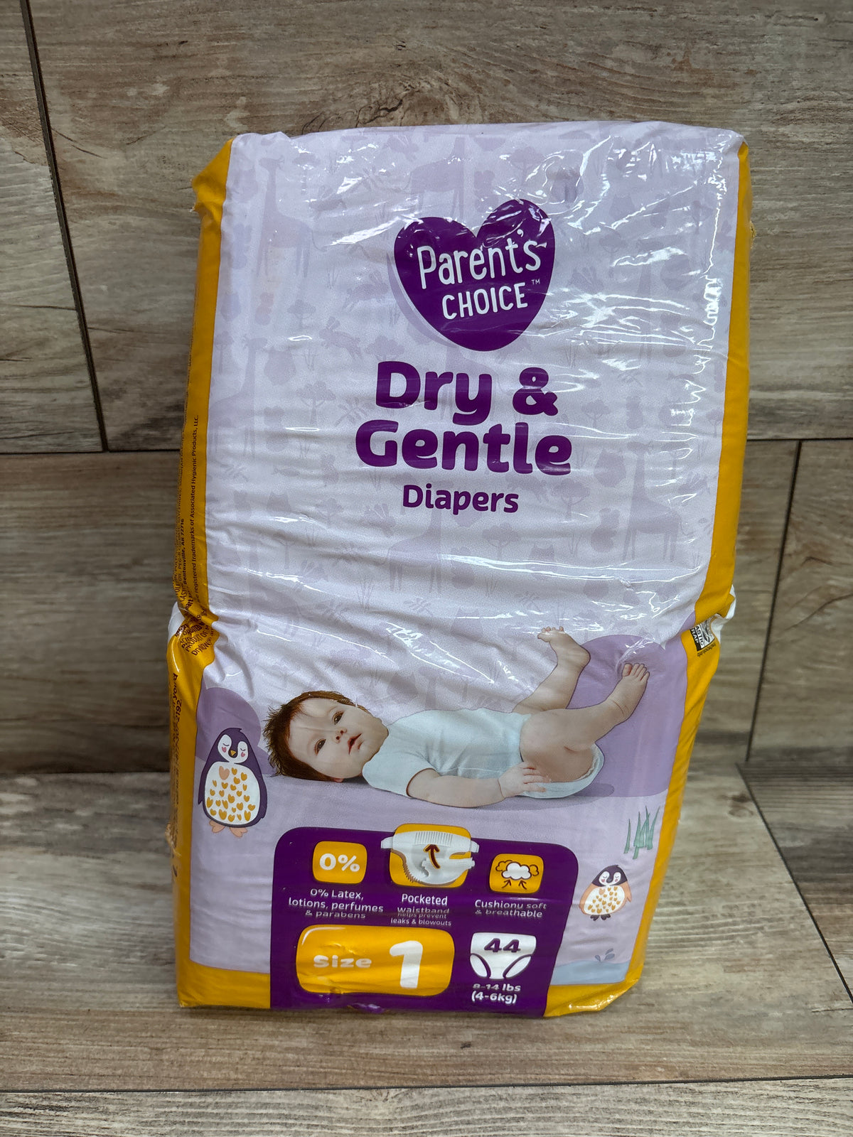 NEW Parent's Choice Dry & Gentle Diapers Size 1 44ct.