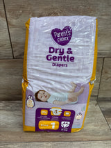 NEW Parent's Choice Dry & Gentle Diapers Size 1 44ct.