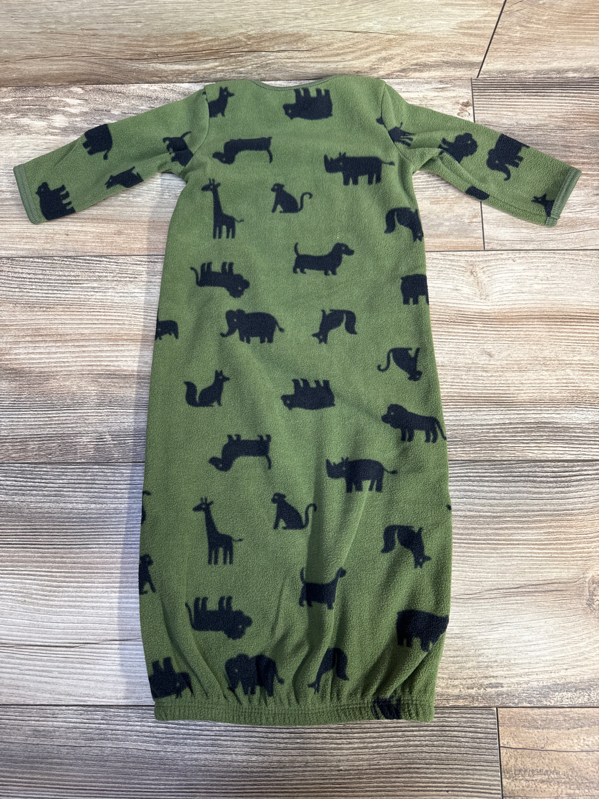 Carter's Animal Print Fleece Sleeper Gown Green sz 3m