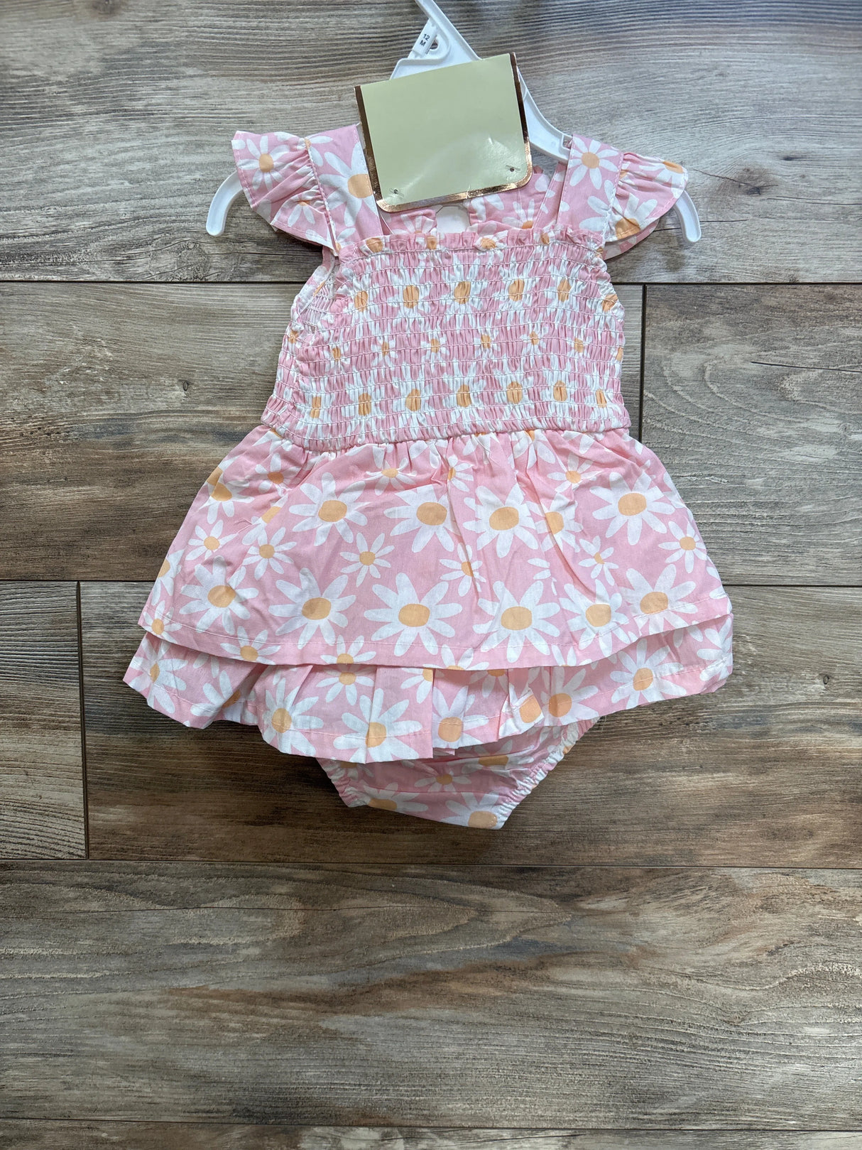 NEW Daisy Fuentes 2pc Floral Bodysuit Dress & Headband Set Pink sz 12m