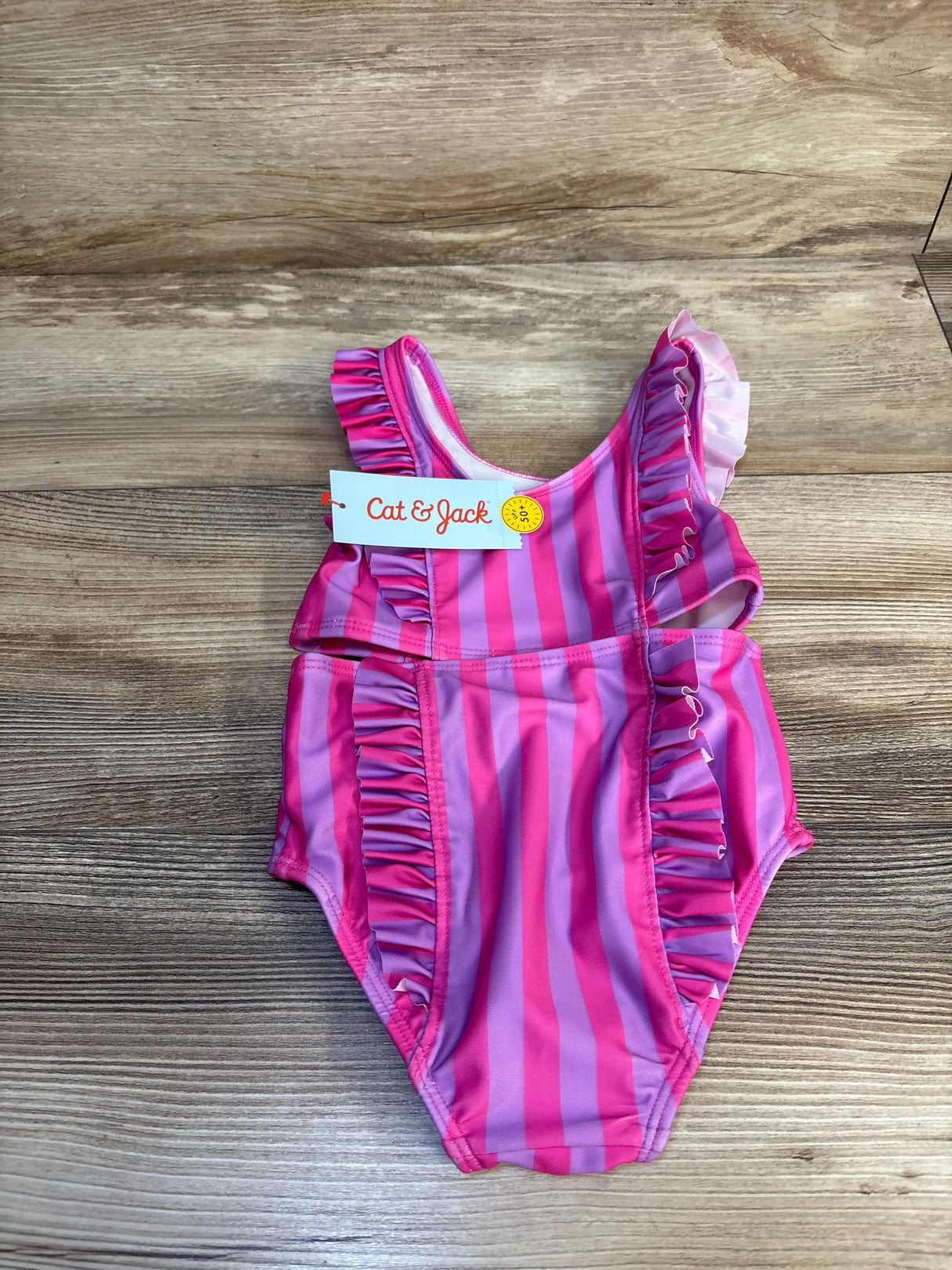 NEW Cat & Jack 2pc Striped Ruffle Bikini Set sz 18m