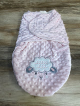 Duck Duck Goose Minky Dot Swaddle Wrap Pink sz 0-3m