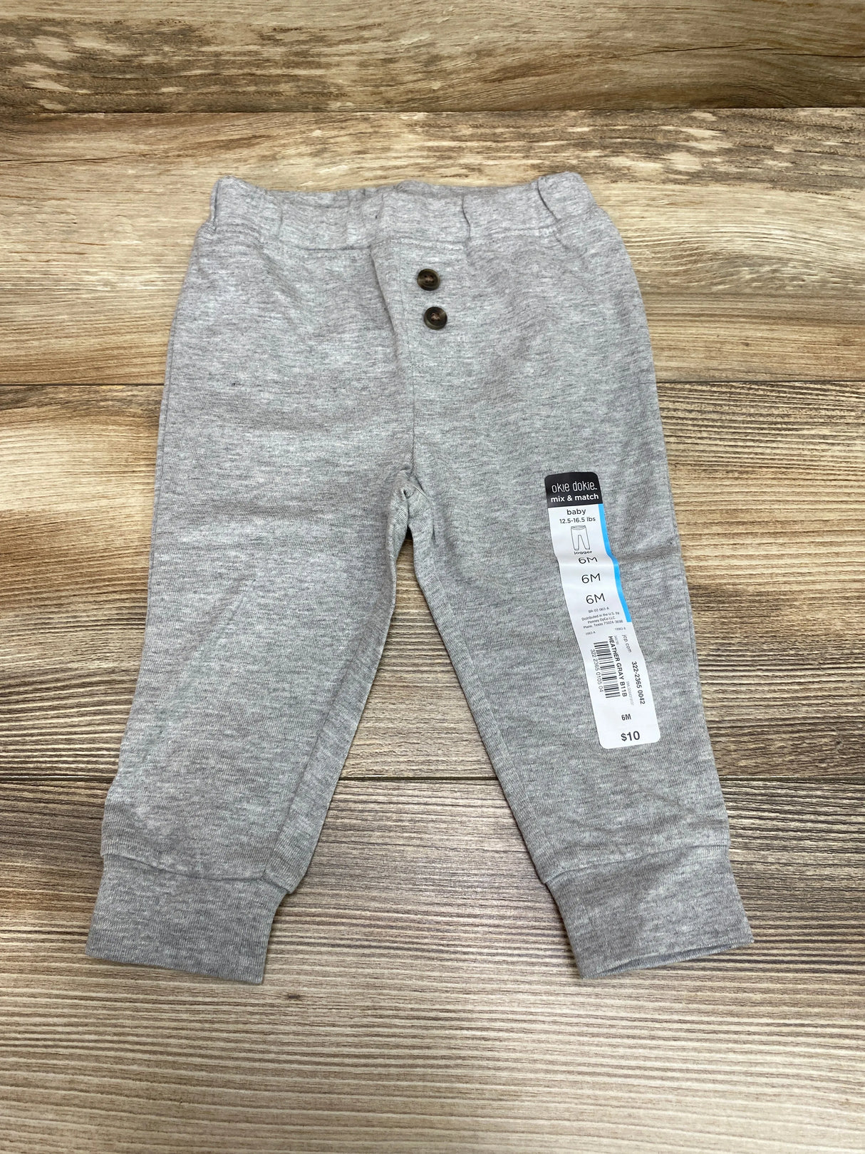 NEW Okie Dokie Heather Grey Jogger Pants sz 6m