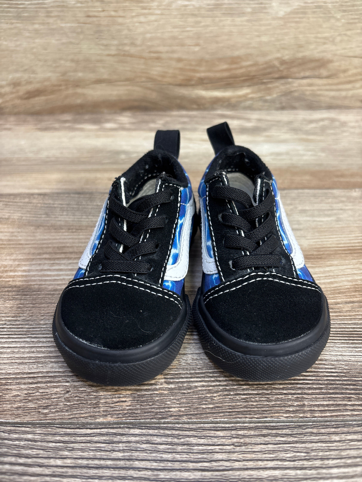 Vans Toddler Old Skool Blue Lightning Shoes sz 4.5c