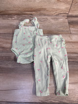 Btween Baby 2pc Ribbed Tank Bodysuit & Pants Set Green sz 6m