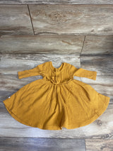 Ruffle Butts Waffle Knit Long Sleeve Twirl Dress Mustard sz 2T