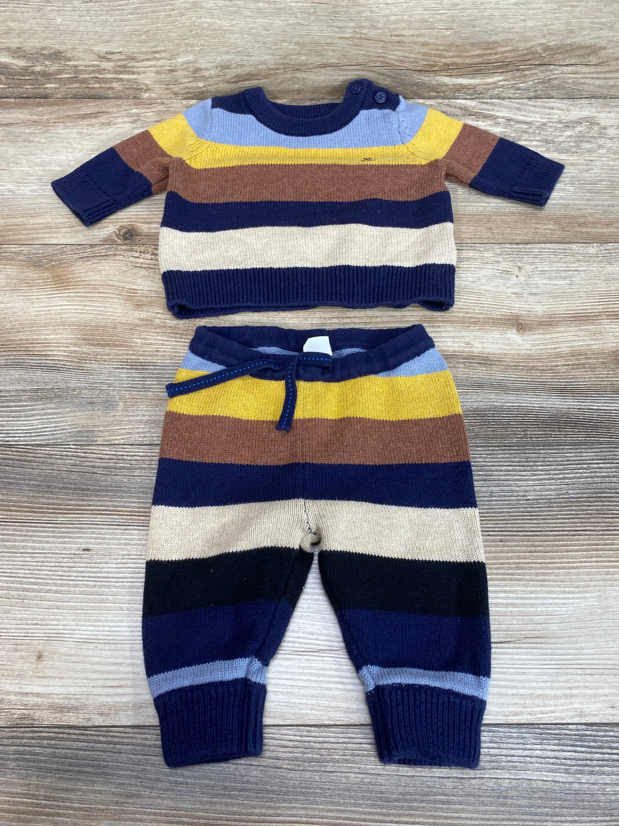 Baby Gap 2pc Stripe Sweater Set Navy sz 0-3m