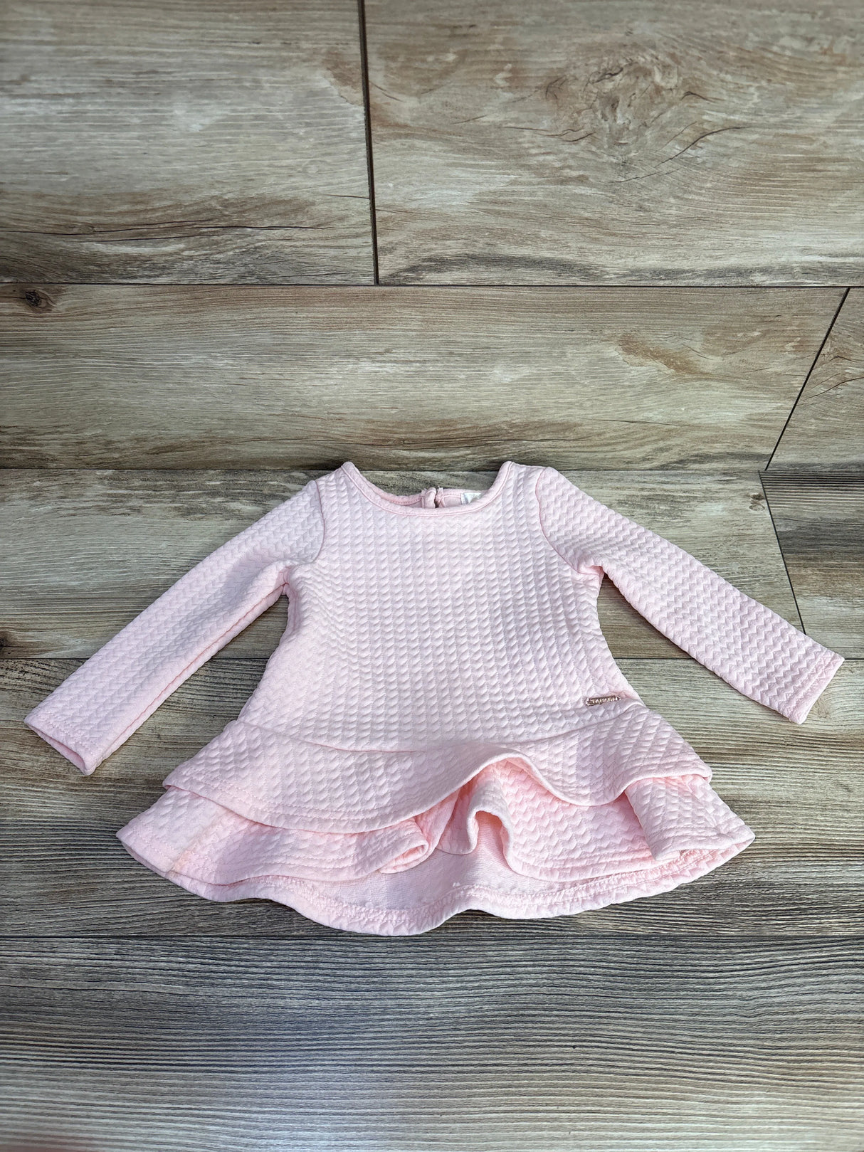 Tahari Baby Quilted Peplum Top Pink sz 18m