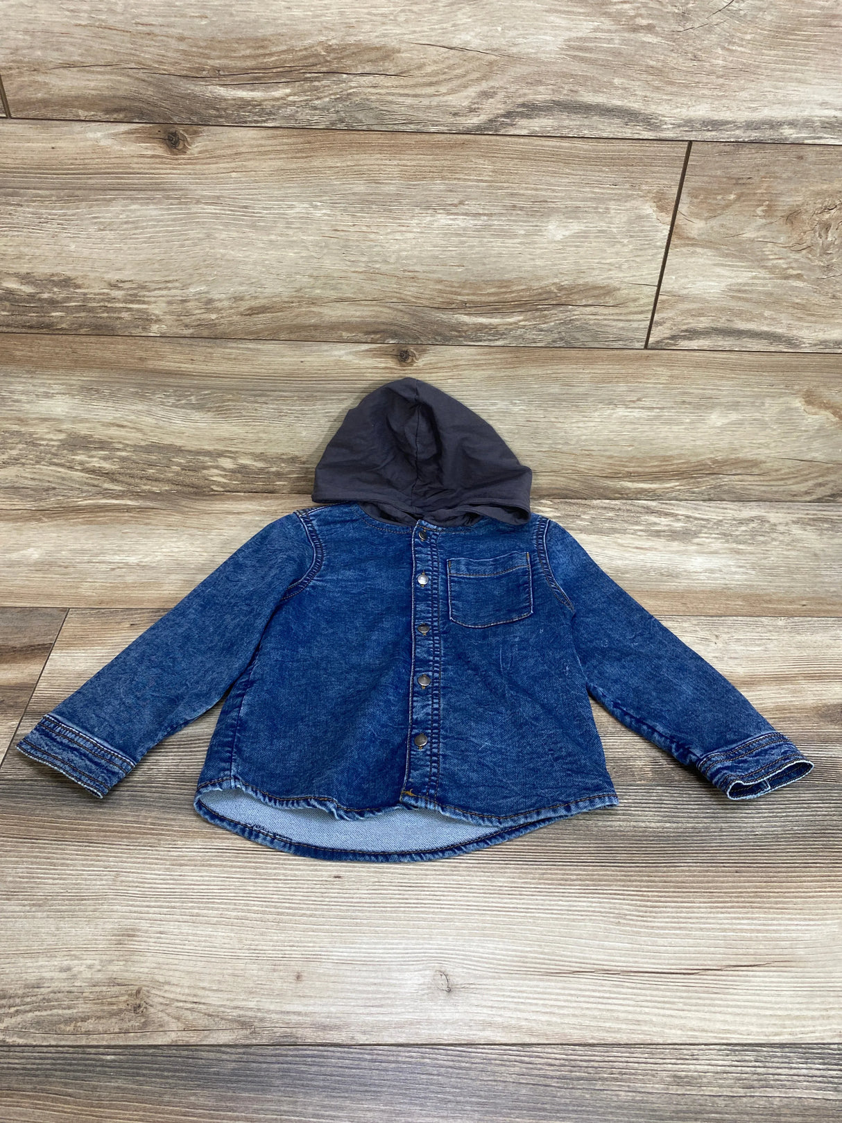 Wonder Nation Soft Knit Denim Hoodie Blue sz 4T