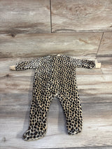 Hudson Baby Plush Leopard Print Blanket Sleeper Brown sz 0-3m